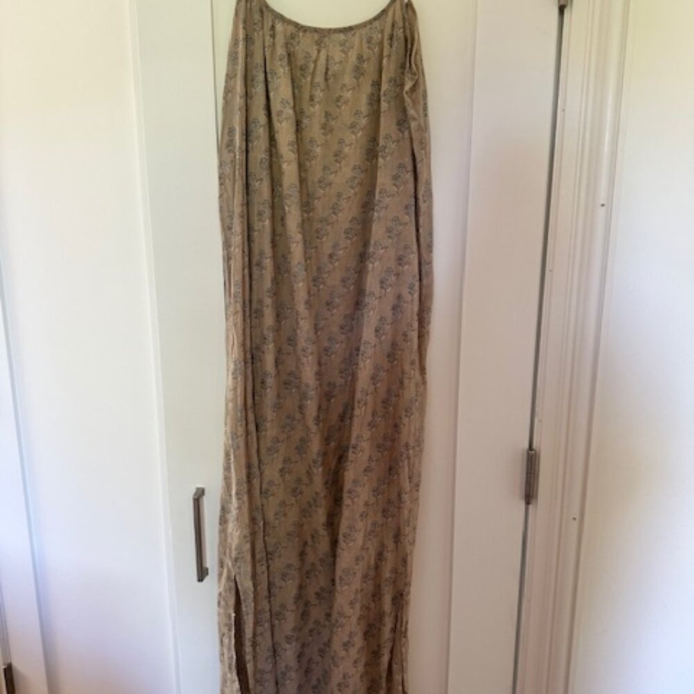 Pink Chicken Maxi Dress Womens Beige Floral Sleeveless Shift Summer Cotton